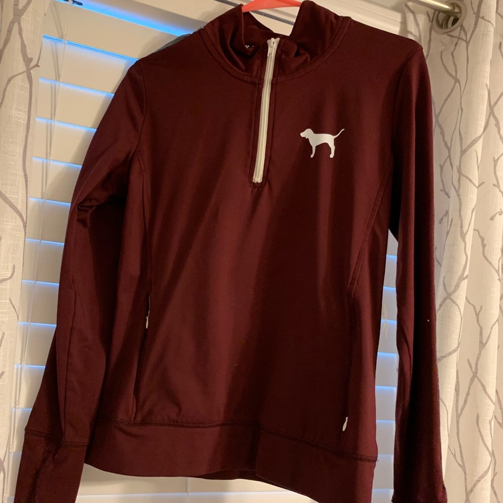 Victoria secret pink athletic material quarter zip